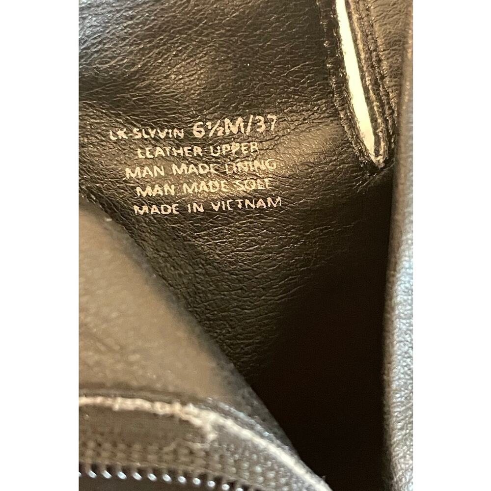 Lucky Brand Slyvin Black Leather Harness Moto Boots Lug Sole Block Heel 6.5 - Picture 7 of 8